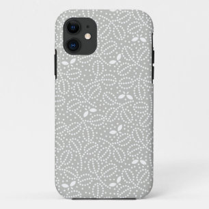 Silver Grey Leaf Pattern iPhone 5 Case