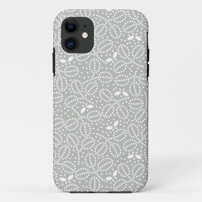 Silver Grey Leaf Pattern iPhone 5 Case (Back)