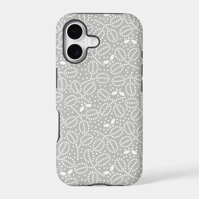Silver Grey Leaf Pattern iPhone 5 Case (Back)