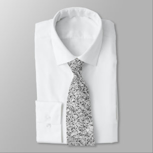 Silver grey light glitter sparkles black white tie