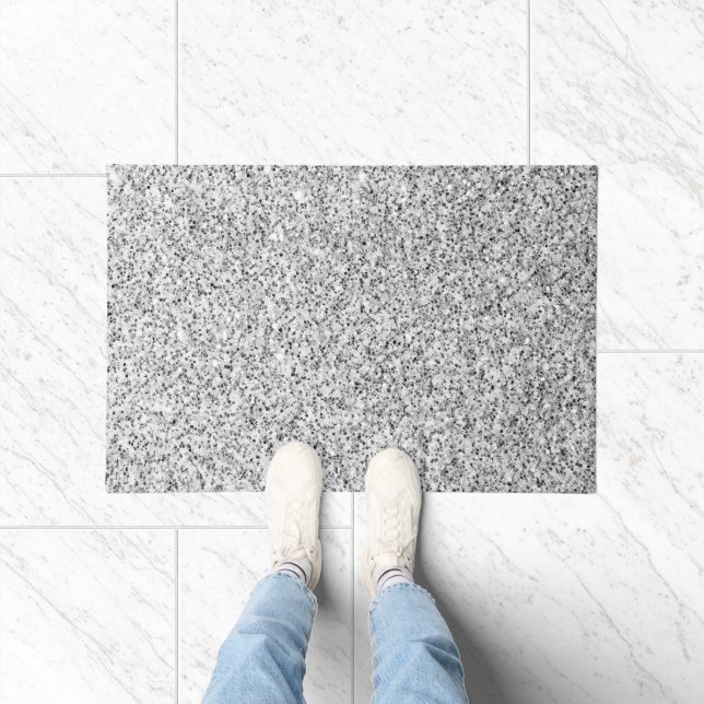 Silver grey light glitter sparkles doormat (Indoor)