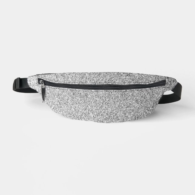 Silver grey light glitter sparkles fanny pack (Front)