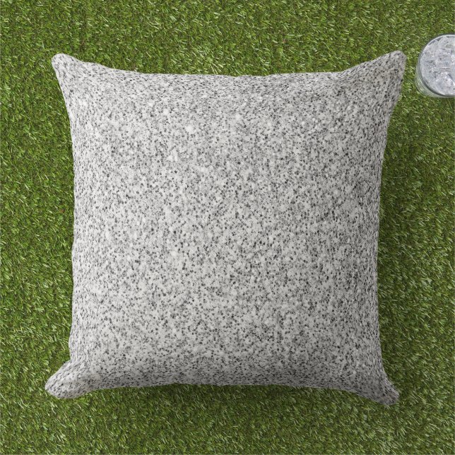 Silver grey light glitter sparkles outdoor pillow (Grass)