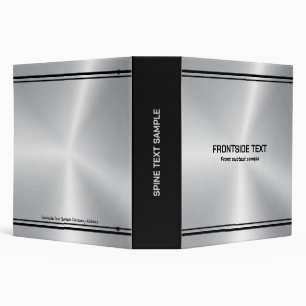 Silver-grey metallic Background black accent Binder