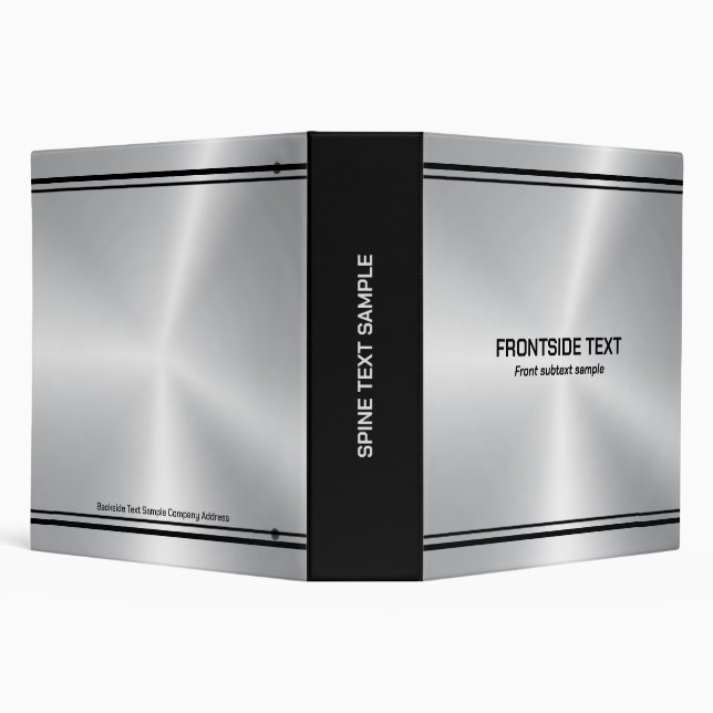 Silver-grey metallic Background black accent Binder (Background)