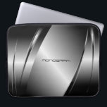 Silver Grey Metallic Look-Stainless Steel Pattern Laptop Sleeve<br><div class="desc">Silver grey shiny metallic look,  stainless steel pattern. Custom and optional monogram. Available on other products and can be requested for any of the products offered at Zazzle.</div>