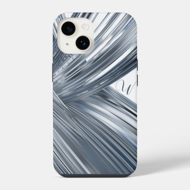 Silver Grey Metallic Phone Case (Back)