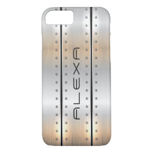Silver-grey metallic texture geometric design Case-Mate iPhone case