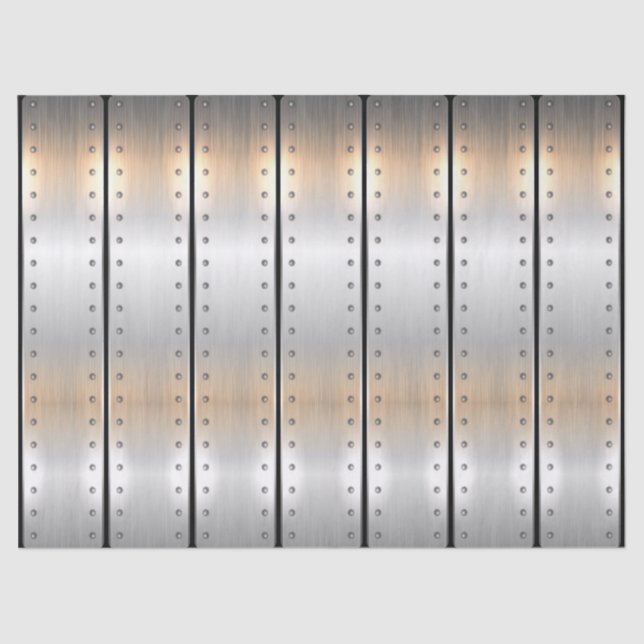 Silver-grey metallic texture stripes pattern tissue paper (Front)