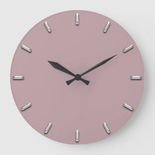 Silver Grey Minimalism Eggplant Purple  Elegant Large Clock