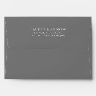 Silver Grey Minimalist Solid Colour Envelope