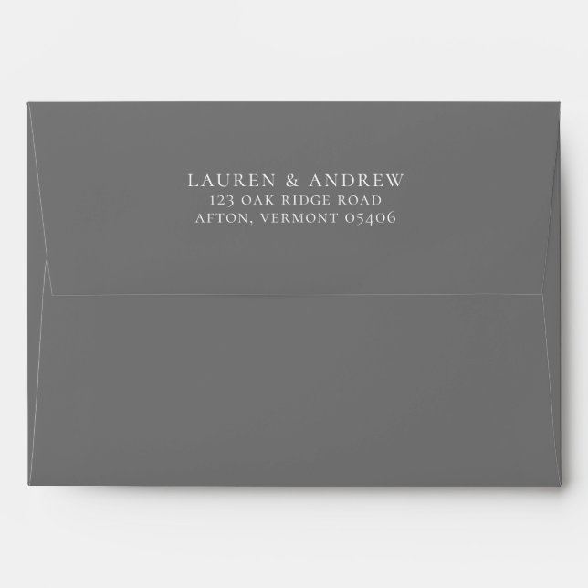 Silver Grey Minimalist Solid Colour Envelope (Back (Top Flap))