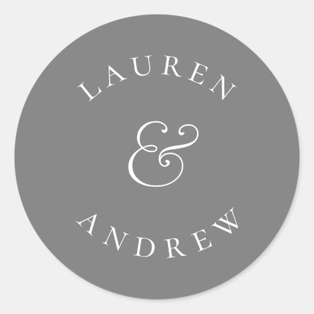 Silver Grey Minimalist Sticker Envelope Seals (Front)