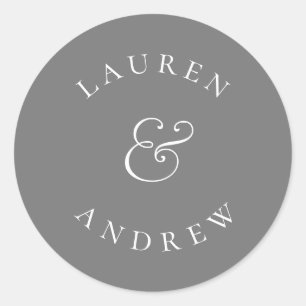 Silver Grey Minimalist Sticker Envelope Seals