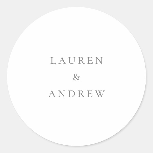 Silver Grey Minimalist Sticker Envelope Seals (Front)