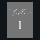 Silver Grey Minimalist Table Number<br><div class="desc">Beautiful,  elegant,  modern and minimalist,  table number card. Fully customizable.</div>