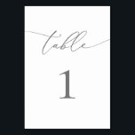 Silver Grey Minimalist Table Number<br><div class="desc">Beautiful,  elegant,  modern and minimalist,  table number card. Fully customizable. **PLEASE NOTE: To order,  simply adjust your table number and add each number to your cart separately. Then check out once you are finished.</div>