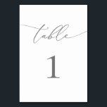 Silver Grey Minimalist Table Number<br><div class="desc">Beautiful,  elegant,  modern and minimalist,  table number card. Fully customizable. **PLEASE NOTE: To order,  simply adjust your table number and add each number to your cart separately. Then check out once you are finished.</div>