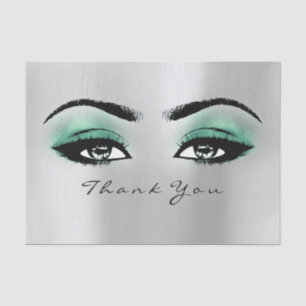 Silver Grey Mint Mermaid Metallic Thank You Eyes Tissue Paper
