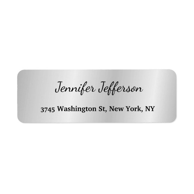 Silver Grey Modern Handwriting Plain Professional (Front)