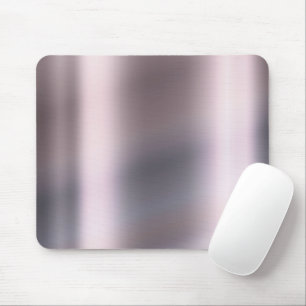 Silver Grey Monochrom Minimal Rose Metallic Steel Mouse Pad