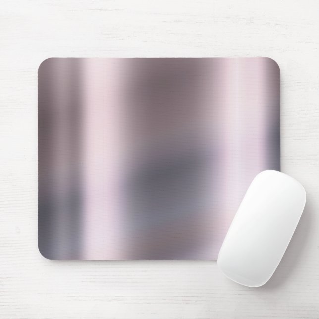 Silver Grey Monochrom Minimal Rose Metallic Steel Mouse Pad (With Mouse)