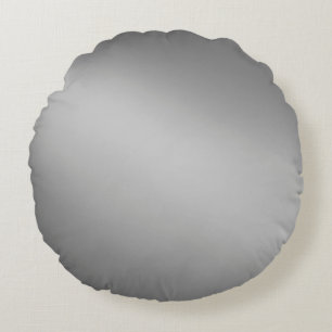 Silver Grey Monochrome ombre moonlight Round Pillow