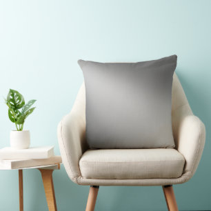 Silver Grey Monochrome ombre moonlight Throw Pillow