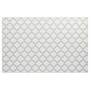 Silver Grey Moroccan Trellis Pattern Fabric