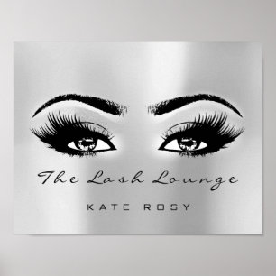Silver Grey Name Makeup Artist Beauty Studio Lashe Poster