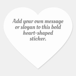 Silver Grey Outlined Hearts with Your Message Heart Sticker
