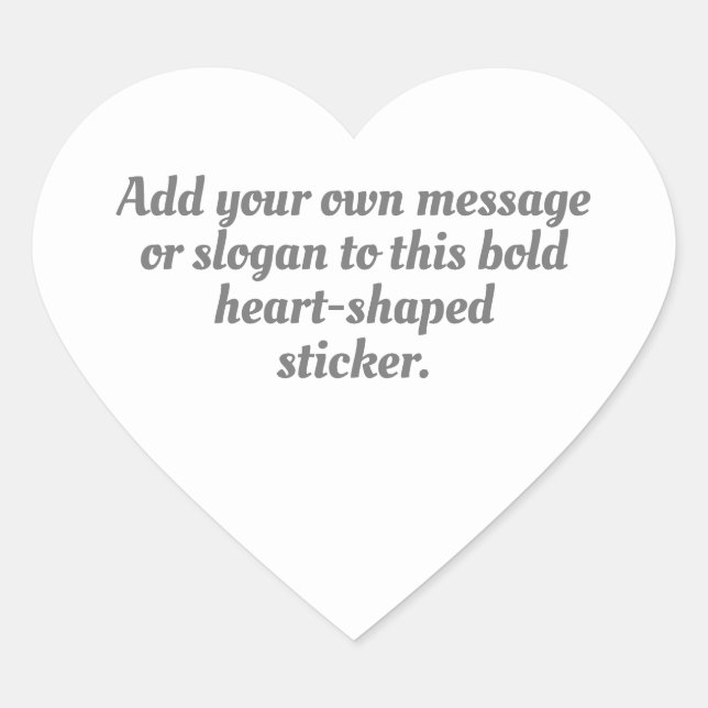 Silver Grey Outlined Hearts with Your Message Heart Sticker (Front)