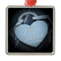 Silver Grey Padlock Chain Link Lovers