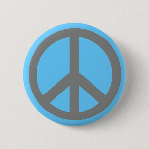 Silver Grey Peace Symbol Products 2 Inch Round Button