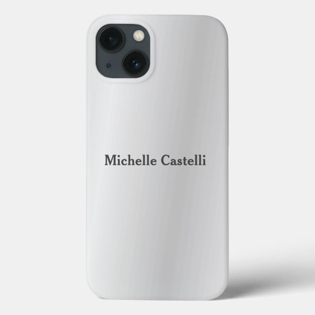 Silver Grey Professional Unique Add Own Name Case-Mate iPhone Case (Back)