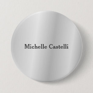Silver Grey Professional Unique Classical Simple 3 Inch Round Button