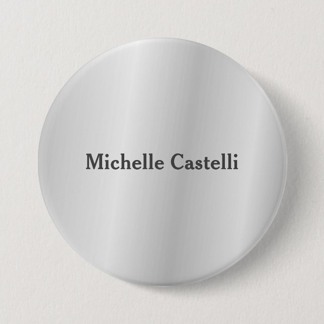 Silver Grey Professional Unique Classical Simple 3 Inch Round Button (Front)