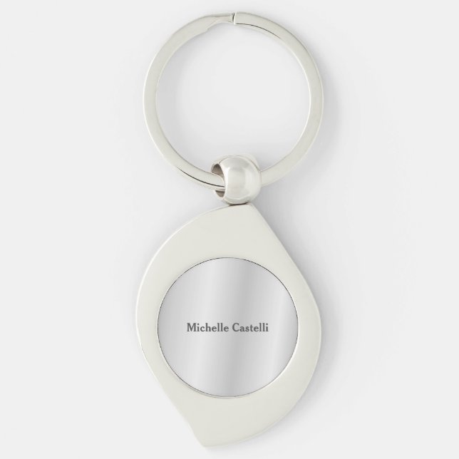 Silver Grey Professional Unique Classical Simple Keychain (Front)