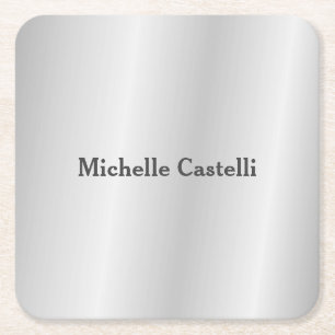 Silver Grey Professional Unique Classical Simple Square Paper Coaster