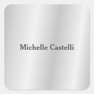 Silver Grey Professional Unique Classical Simple Square Sticker