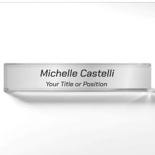 Silver Grey Professional Unique Futuristic Modern Nameplate
