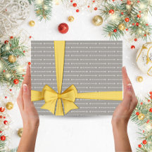 Silver Grey Repeating Name Pattern Christmas Gift