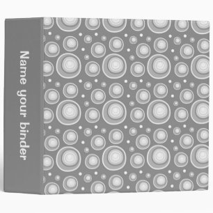 Silver Grey Retro Dots 2 inch Designer Binder