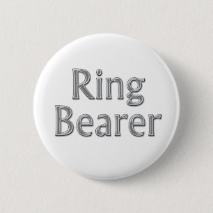 Silver Grey Ring Bearer Wedding Button