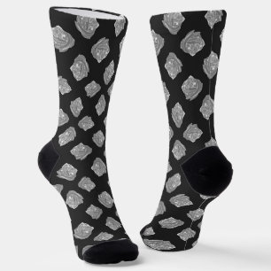 Silver grey roses on grey socks