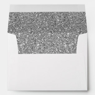 Silver Grey Sequin Pattern Texture Personalized Envelope
