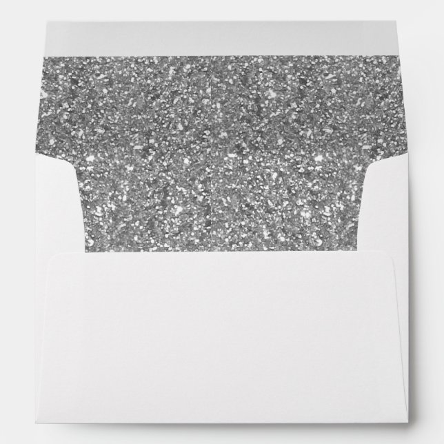 Silver Grey Sequin Pattern Texture Personalized Envelope (Back (Bottom))