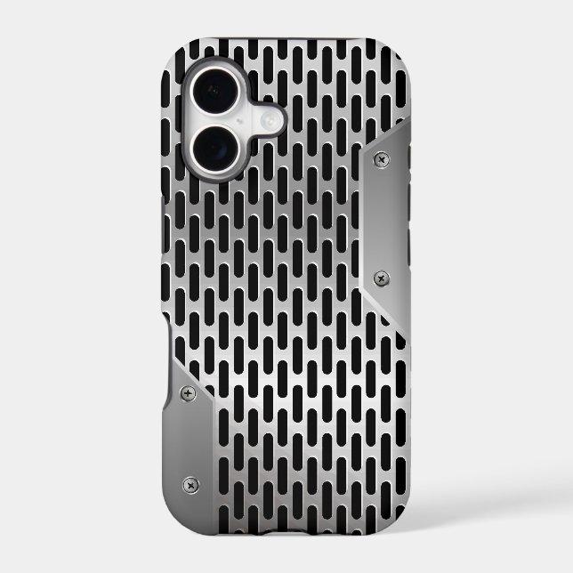 Silver Grey Shiny Metallic Look Pattern (Back)