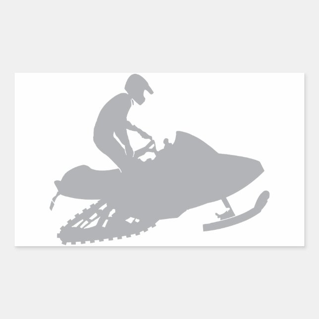 Silver Grey Snowmobiler Sticker (Front)