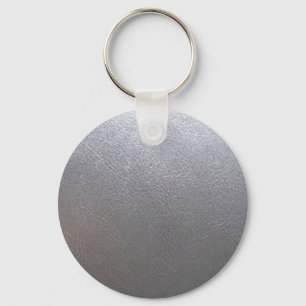SILVER Grey Sparkle : Leather Look Finish Keychain